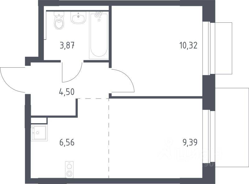 1-комн. квартира, 34,64 м², в ЖК Новое Внуково