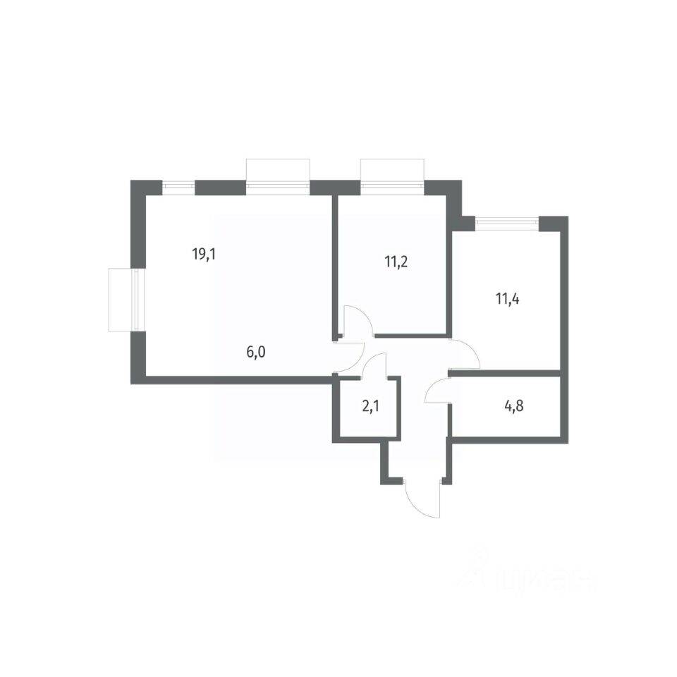 3-комн. квартира, 62 м², в ЖК Парусная 1