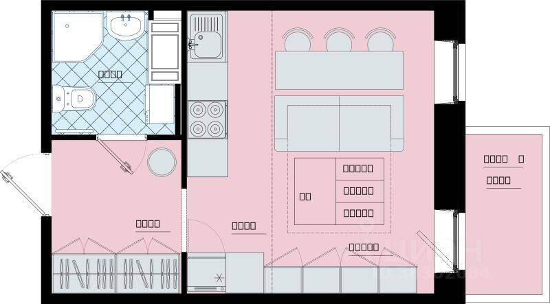 Квартира-студия, 26,3 м², в ЖК «Северный Меридиан» (Бугры)