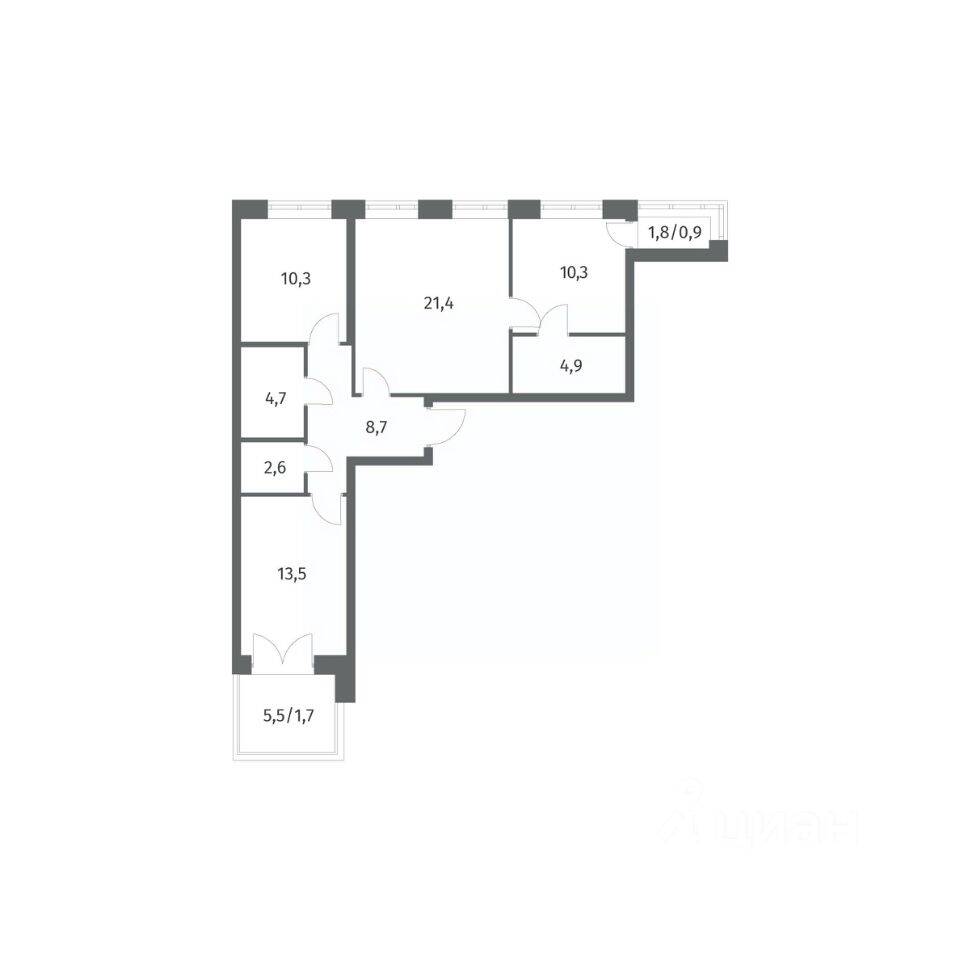 3-комн. квартира, 79,01 м², в ЖК NEWПИТЕР