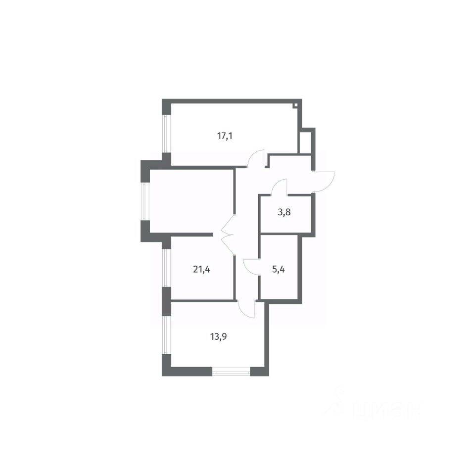 2-комн. квартира, 73 м², в ЖК Парусная 1