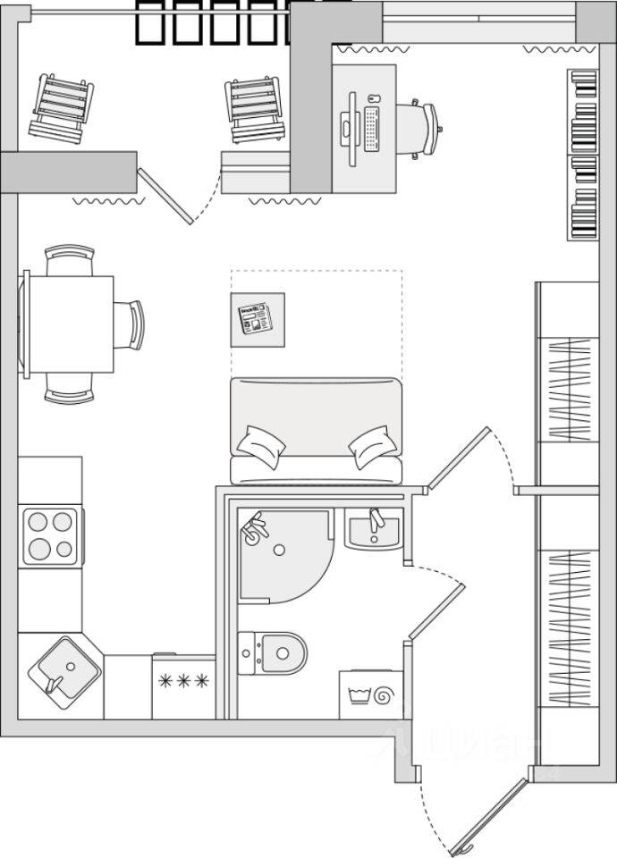 Квартира-студия, 33,17 м², в ЖК ЦДС «Dreamline»