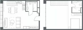 Апарт-комплекс «YE'S Primorsky», планировка 2-комнатной квартиры, 55.52 м²