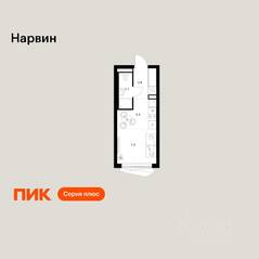 ЖК «Нарвин», планировка студии, 19.10 м²