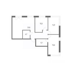 ЖК «NEWПИТЕР», планировка 3-комнатной квартиры, 92.70 м²