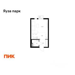 ЖК «Яуза парк (ПИК)», планировка студии, 25.40 м²