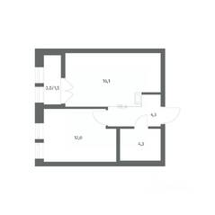 ЖК «NEWПИТЕР», планировка 1-комнатной квартиры, 38.21 м²