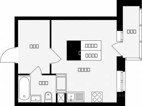 ЖК «Красная горка», планировка студии, 26.20 м²