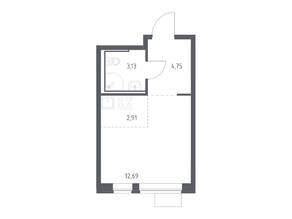 ЖК «Молжаниново», планировка студии, 23.48 м²