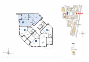 ЖК «Ново-Никольское», планировка 2-комнатной квартиры, 72.60 м²
