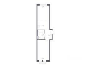 ЖК «Рублевский Квартал», планировка 1-комнатной квартиры, 44.42 м²