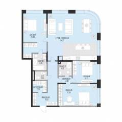 ЖК «Садовническая 69», планировка 3-комнатной квартиры, 142.02 м²