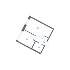 ЖК «NEWПИТЕР», планировка 1-комнатной квартиры, 36.73 м²