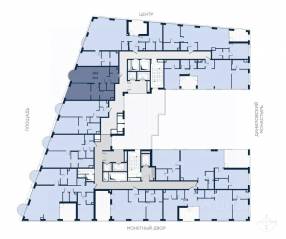 Апарт-комплекс «Logos», планировка 1-комнатной квартиры, 65.20 м²