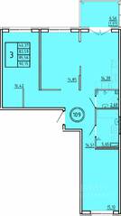 МЖК «Образцовый квартал 16», планировка 2-комнатной квартиры, 83.59 м²