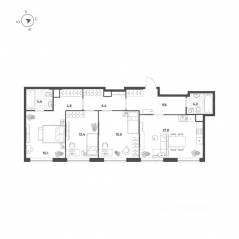 МФК «Voxhall», планировка 3-комнатной квартиры, 94.10 м²