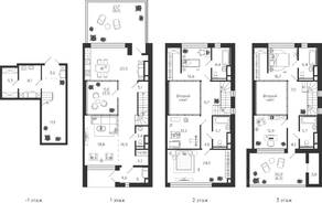 ЖК «Жилой квартал Shagal», планировка 5-комнатной квартиры, 249.20 м²
