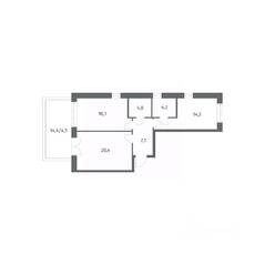 ЖК «NEWПИТЕР», планировка 2-комнатной квартиры, 70.30 м²