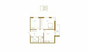 МЖК «Новая история», планировка 2-комнатной квартиры, 59.13 м²