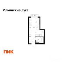 ЖК «Ильинские луга», планировка студии, 24.50 м²