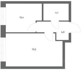 ЖК «NEWПИТЕР», планировка 1-комнатной квартиры, 38.75 м²
