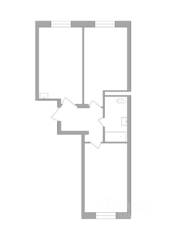 ЖК «Радость», планировка 3-комнатной квартиры, 64.17 м²