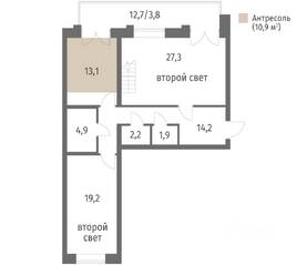 ЖК «NEWПИТЕР», планировка 2-комнатной квартиры, 96.00 м²
