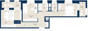 ЖК «Новатория», планировка 2-комнатной квартиры, 53.71 м²