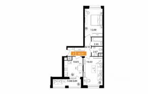 ЖК «Планерный квартал», планировка 2-комнатной квартиры, 58.31 м²