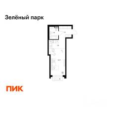 ЖК «Зеленый парк», планировка студии, 28.90 м²