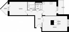 ЖК «Школьный (Климовск)», планировка 2-комнатной квартиры, 62.60 м²