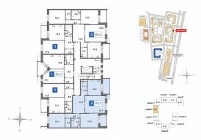ЖК «Ново-Никольское», планировка 3-комнатной квартиры, 90.20 м²