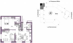 ЖК «Страна.Парковая», планировка 3-комнатной квартиры, 67.31 м²