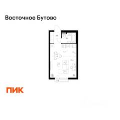 ЖК «Восточное Бутово», планировка студии, 28.30 м²