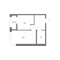 ЖК «NEWПИТЕР», планировка 1-комнатной квартиры, 40.60 м²