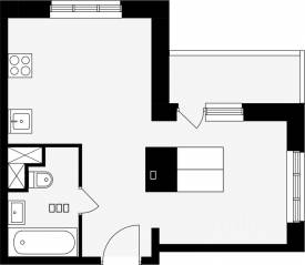 ЖК «Школьный (Климовск)», планировка студии, 32.90 м²
