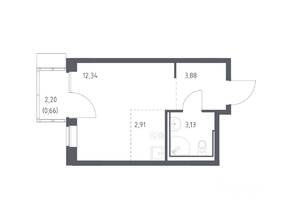 ЖК «Молжаниново», планировка студии, 22.92 м²