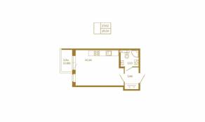 МЖК «Новая история», планировка студии, 28.50 м²