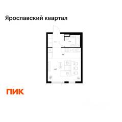 ЖК «Ярославский квартал», планировка студии, 28.90 м²