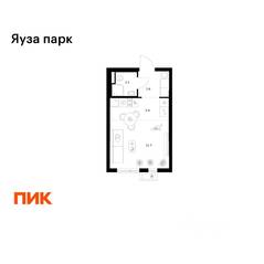 ЖК «Яуза парк (ПИК)», планировка студии, 24.70 м²