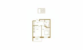 МЖК «Новая история», планировка 1-комнатной квартиры, 36.48 м²