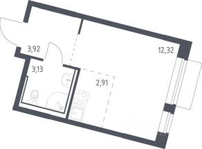 ЖК «Молжаниново», планировка студии, 22.28 м²