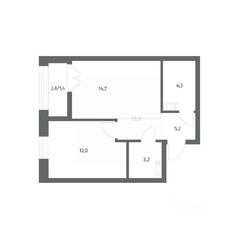 ЖК «NEWПИТЕР», планировка 1-комнатной квартиры, 40.82 м²