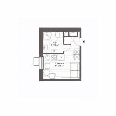 Апарт-комплекс «CitiMix Новокосино», планировка студии, 23.62 м²
