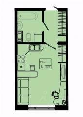 ЖК «Pixel», планировка студии, 25.90 м²