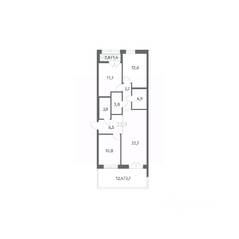 ЖК «NEWПИТЕР», планировка 3-комнатной квартиры, 85.98 м²