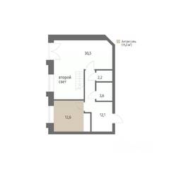 ЖК «NEWПИТЕР», планировка 1-комнатной квартиры, 71.40 м²