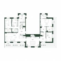 ЖК «Моисеенко, 10», планировка 6-комнатной квартиры, 251.30 м²