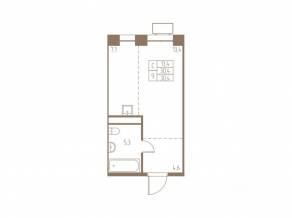 ЖК «Фабрикант», планировка студии, 30.40 м²