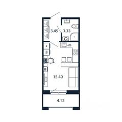 ЖК «Полис Новоселье», планировка студии, 21.90 м²